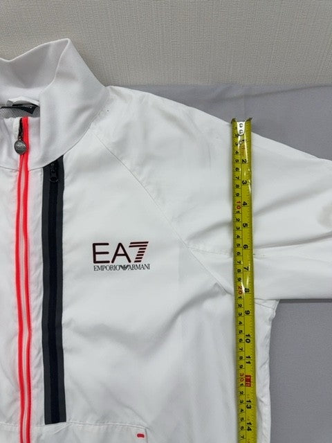 Ea7 Emporio Armani Men's White XL Activewear Zip Jacket