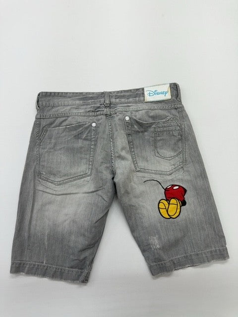 Disney Boys Gray Denim Shorts Mickey Applique Size 5