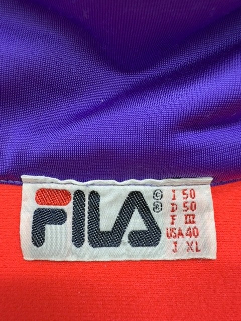 Fila Men's Color Block Track Jacket XL Green Red Purple Shiny Zipper