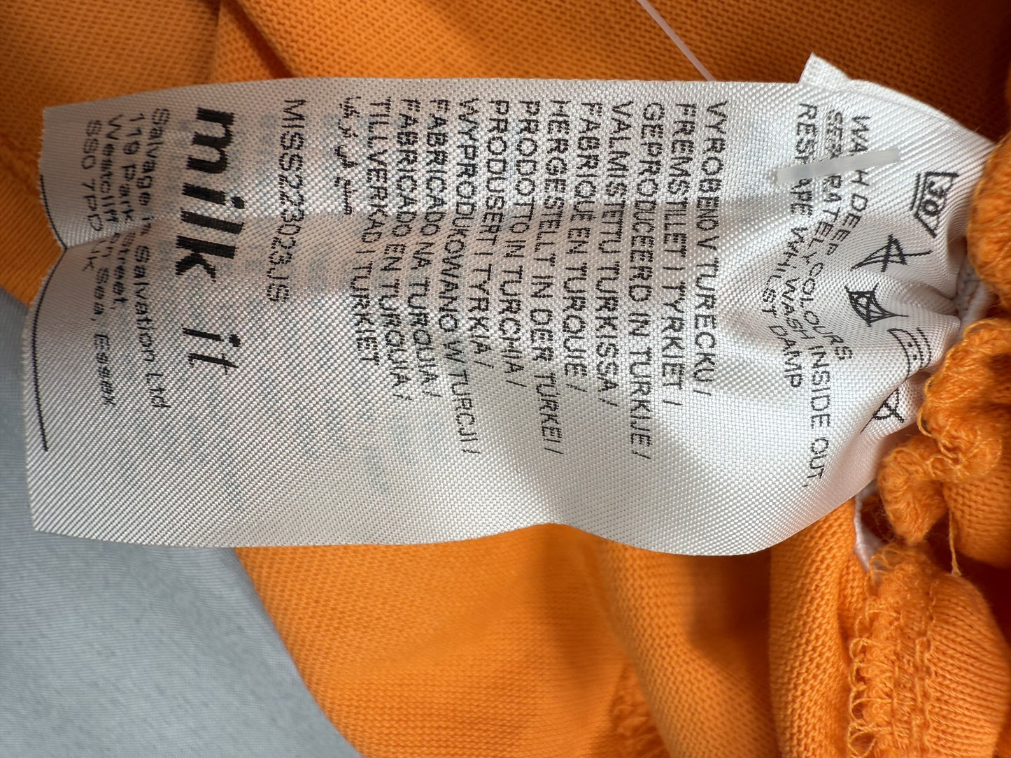Milk It Orange Ruched Square Neck Long Sleeve Top Size 10