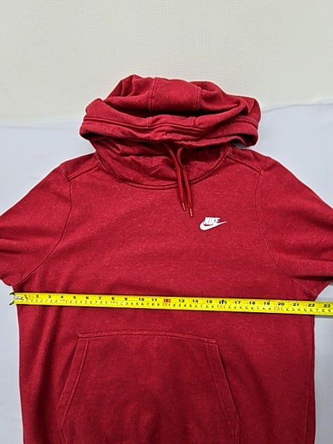 Nike Men's Red Fleece Pullover Hoodie Size L Kangaroo Pocket