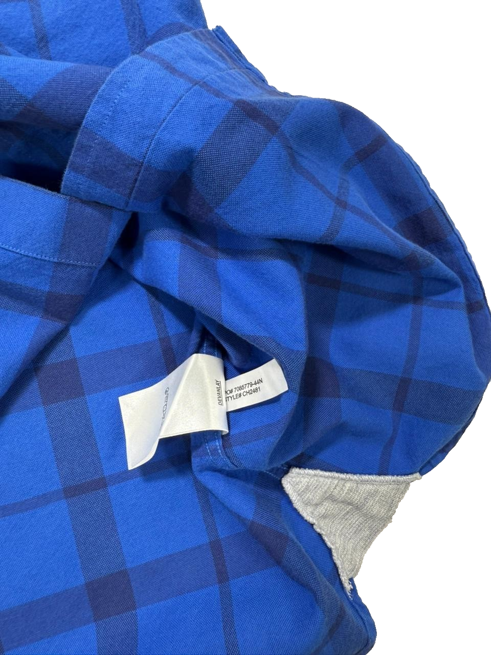 Lacoste Check Shirt For Men Blue Casual Work Shirt - Size 40