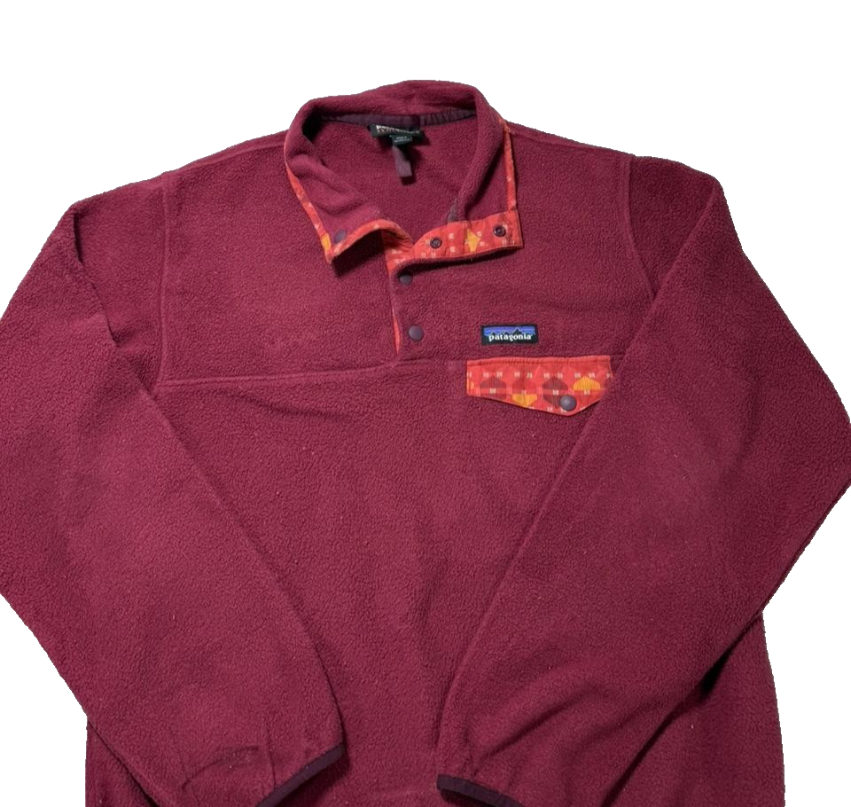 Patagonia Women's Large Synchilla Lightweight Snap-T Pullover Red Arrow Aztec