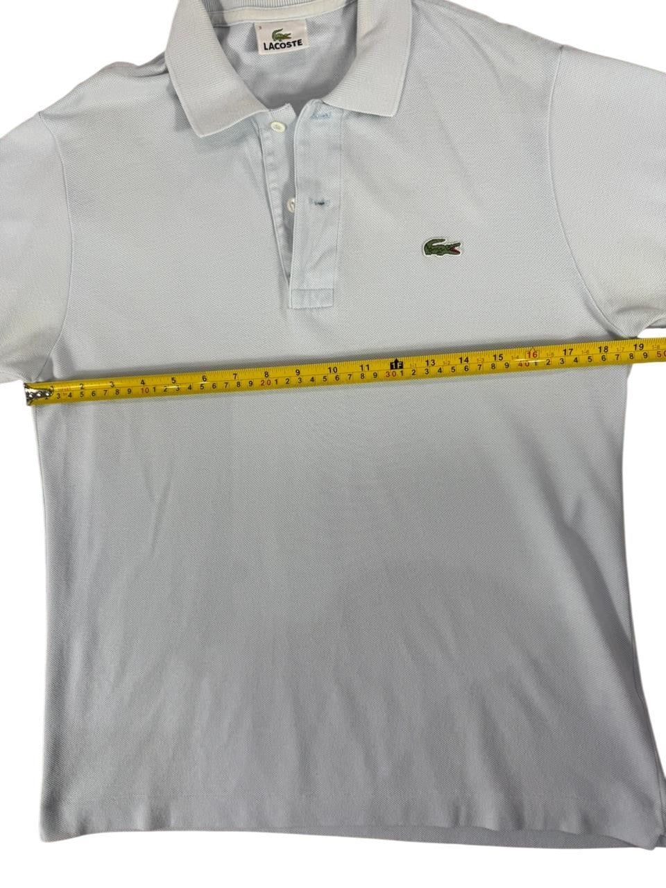 Lacoste Men's Classic Polo Shirt Light Blue Short Sleeve Size 3 Small Crocodile