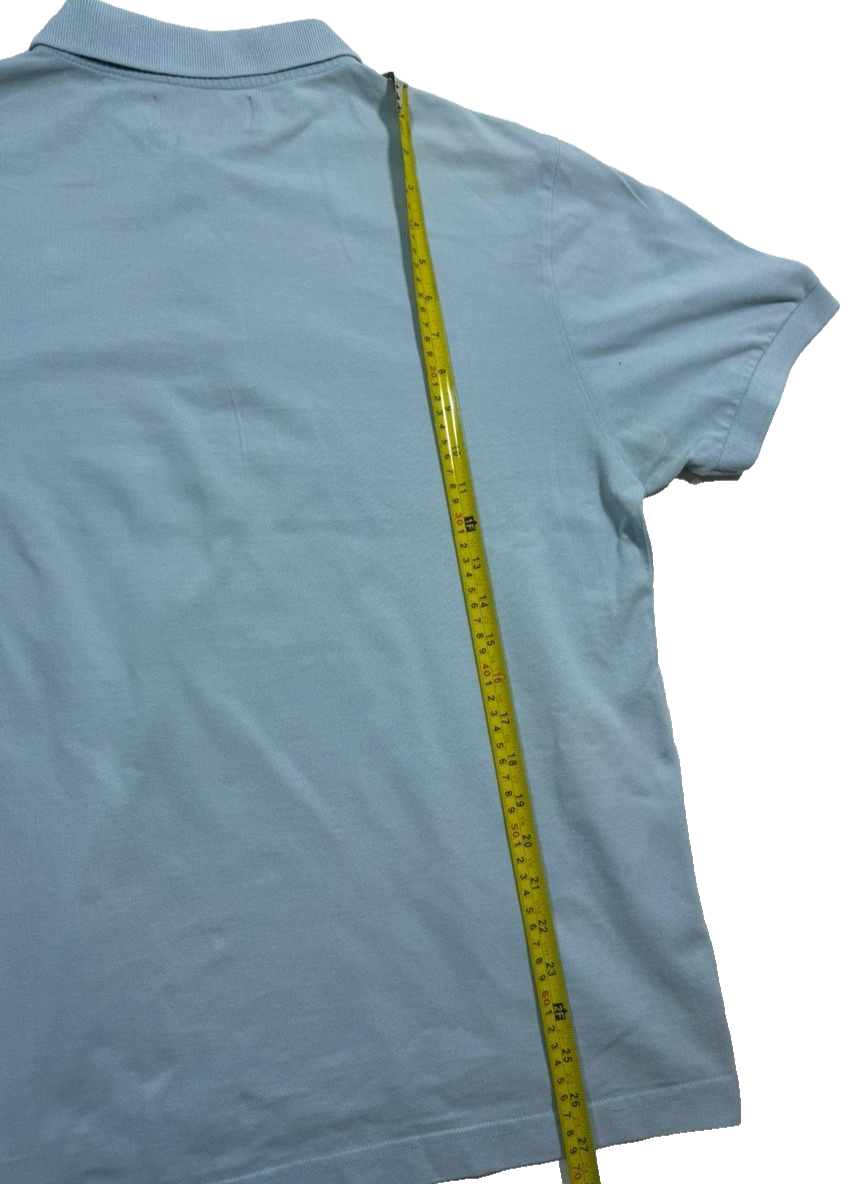 Kappa Men's Light Blue Short Sleeve Polo Shirt Embroidered Logo Size L