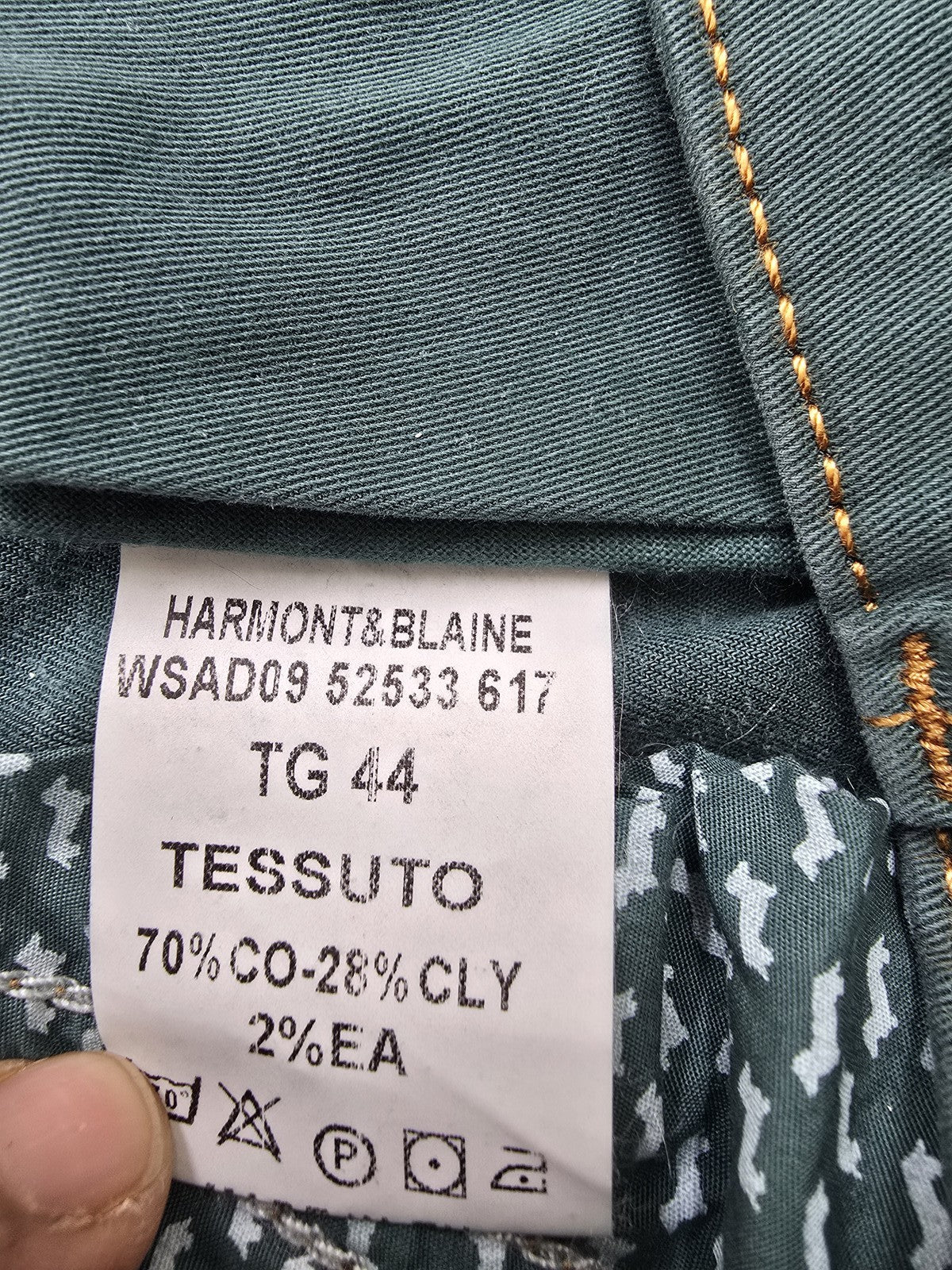 Harmont & Blaine Men's Jeans Size 44 Dark Green Denim Regular