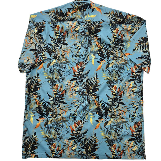 Vintage Touch Men's Blue Shirt – Size 3XL, Floral, Cotton