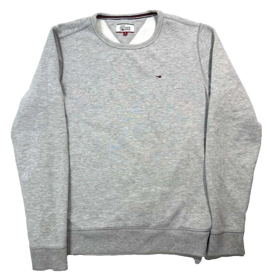 Tommy Hilfiger Men's Flag Patch Fleece Sweatshirt In Light Grey Heather - S