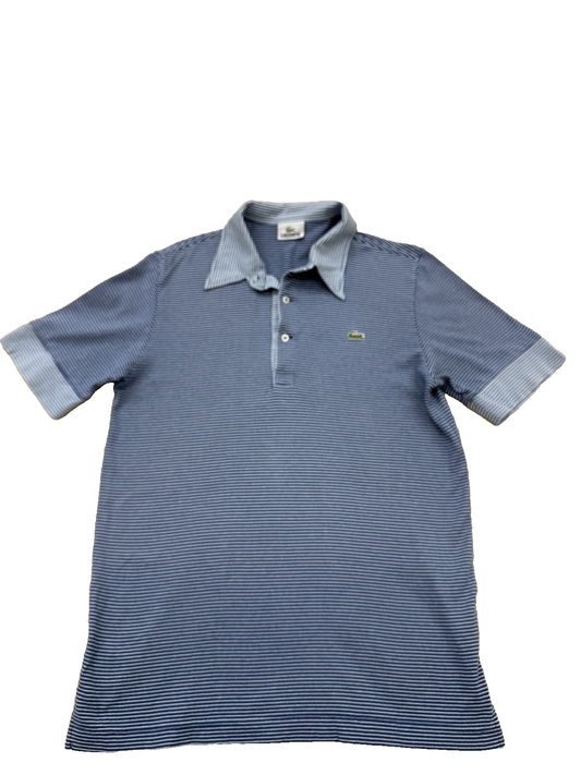 Vintage Lacoste Men's Multicolor Polo Shirt – Size 3, Striped, Cotton