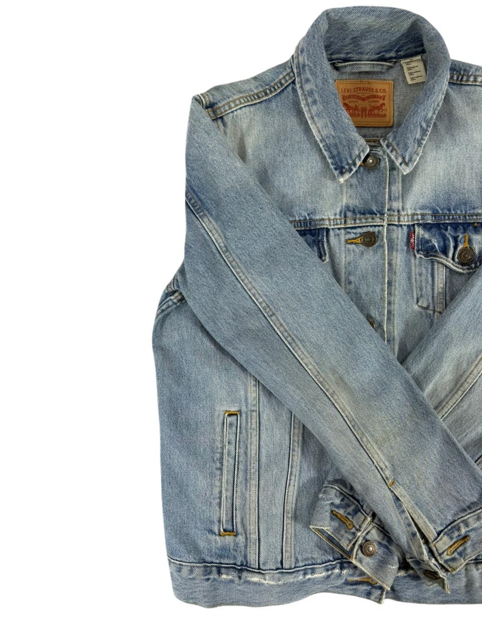 Levi's Men's Denim Jacket Blue Trucker Style Button Front Casual Size Large