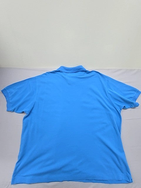 Lacoste Blue Polo Shirt Men's Size 8 Short Sleeve 100% Cotton Button