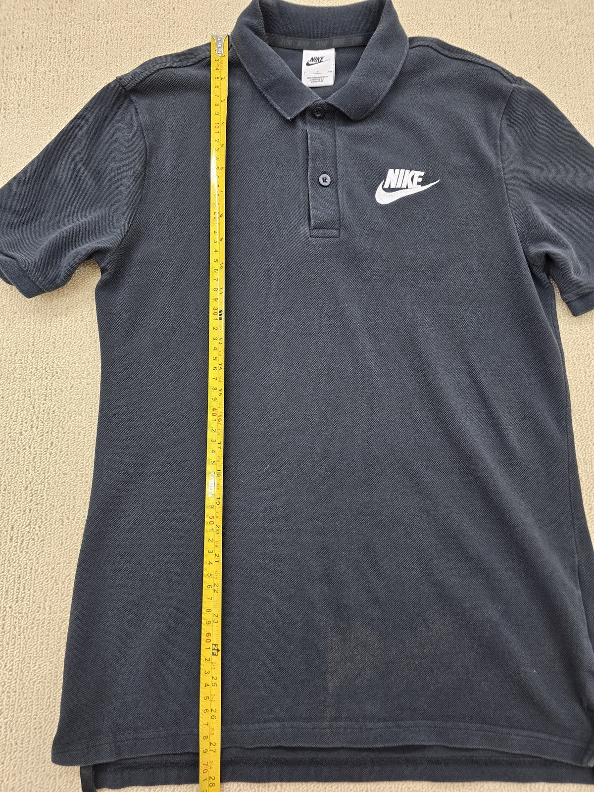 Nike Men's Grey Cotton Polo Shirt Short Sleeve Button S