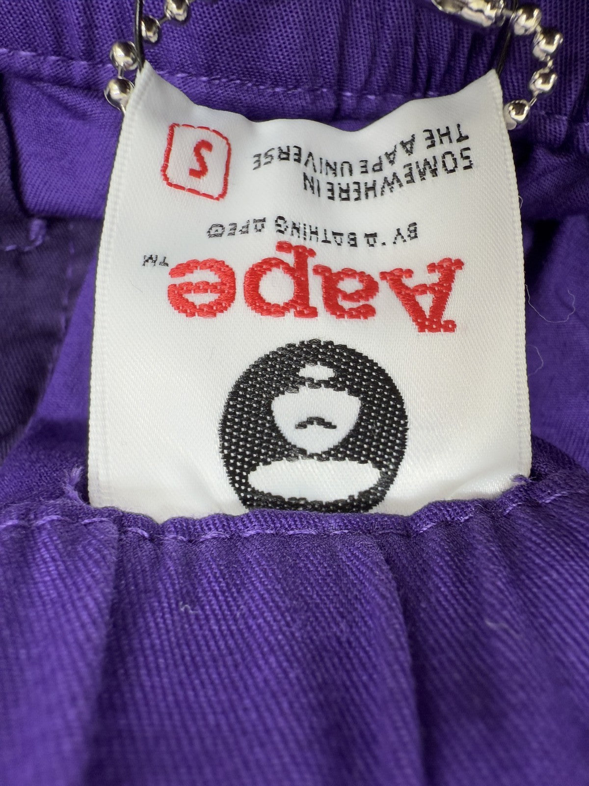 Aape Purple Women's Sweatpants S Tapered Logo Ribbed 98%Cotton