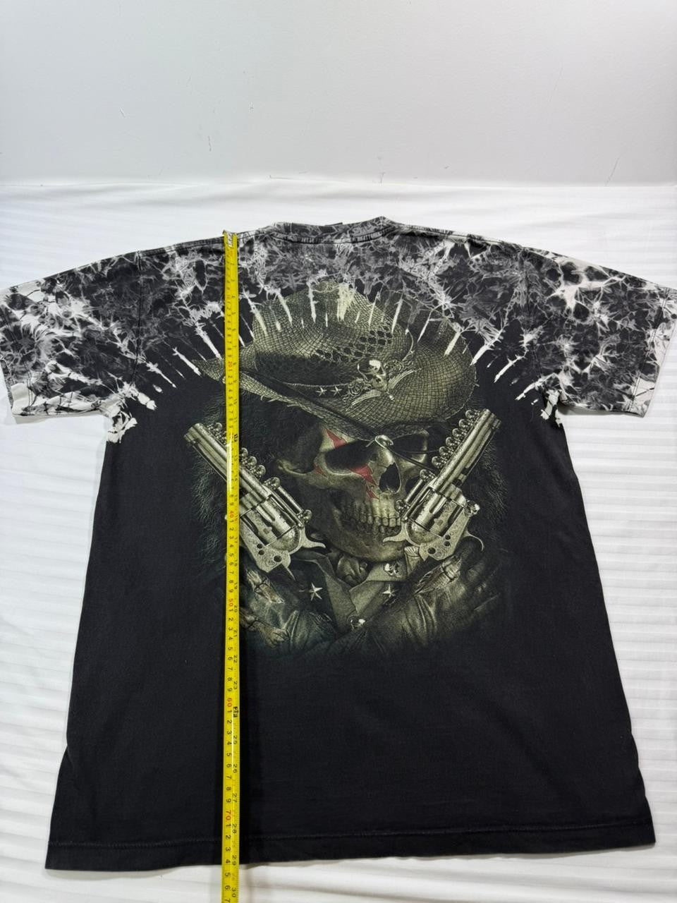 Survivors Vintage Skull Cowboy Guns Rocker T-Shirt Edgy Men's Short Sleeve L
