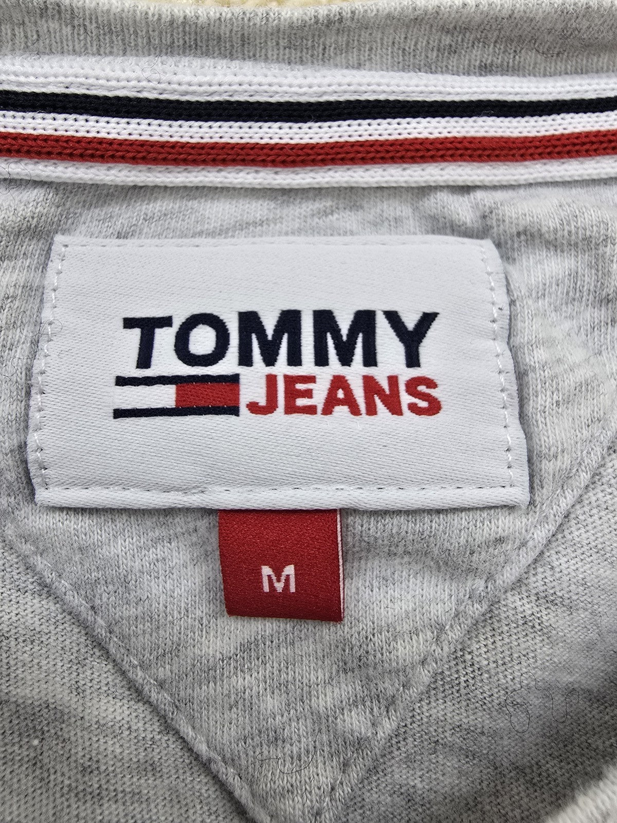 Tommy Jeans Men's M Light Grey Heather Short Sleeve Crew Neck T-Shirt Cotton