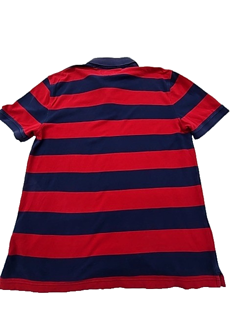 Tommy Hilfiger Men's Red Navy Stripe Custom Fit Polo Shirt XL
