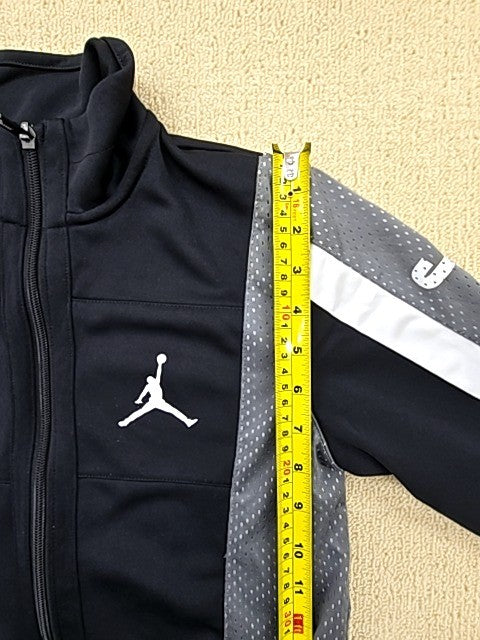 Jordan Men's Black/Grey Striped Track Jacket Size L