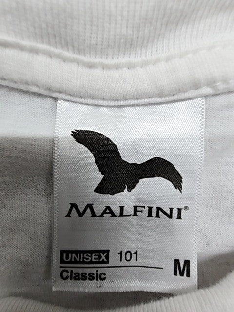 MALFINI Unisex White Cotton Crewneck T-Shirt Size M Classic 101