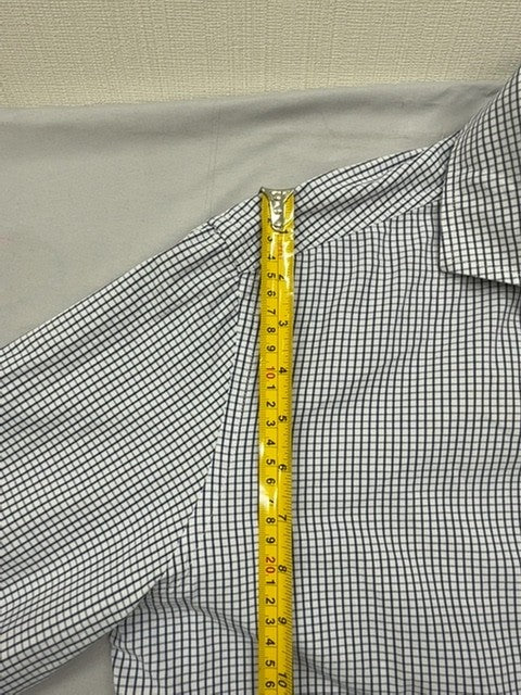 Fred Perry Men's White/Blue Gingham Button-Down Shirt Size M Cotton