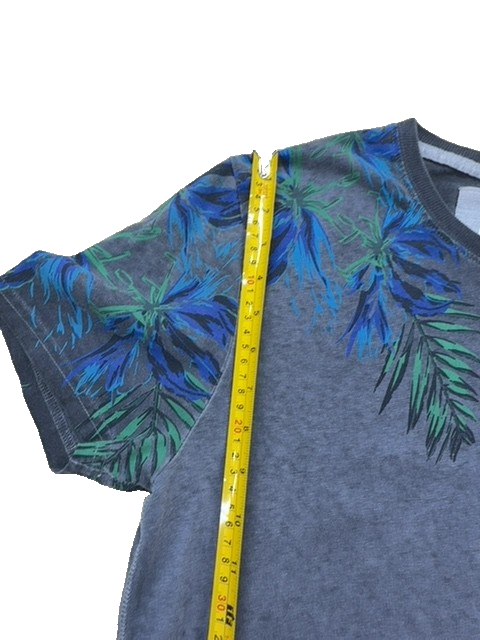 Superdry Men's Grey Marl Surf T-Shirt Size M Pacific Surf Leaf Pocket