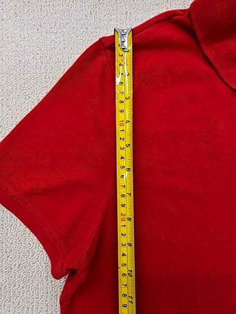 Tommy Jeans Red Polo Shirt Men's M Short Sleeve Cotton Button