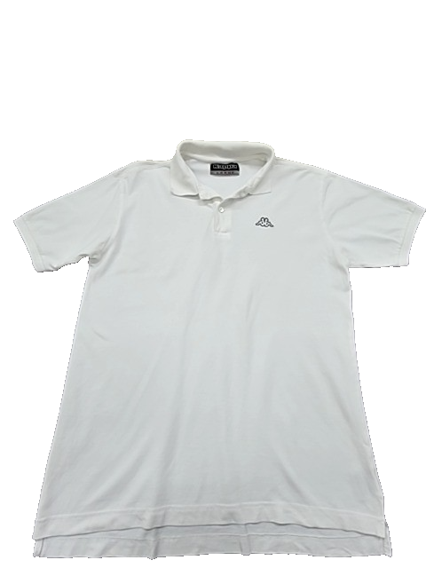 Kappa Men's White Polo Shirt Large 100% Cotton Short Sleeve