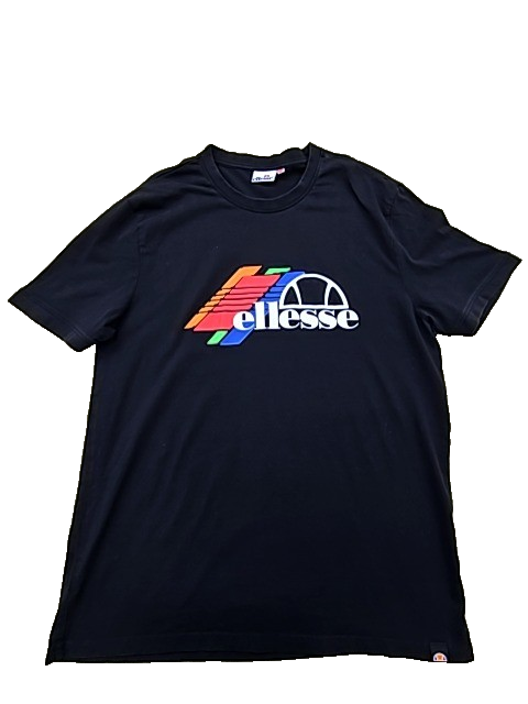 Ellesse Men's XL Black Cotton Crew Neck Short Sleeve T-Shirt