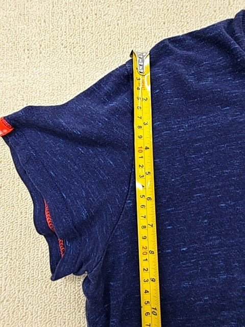 Superdry Orange Label Women's Navy Heathered T-Shirt XL Orange Trim Logo