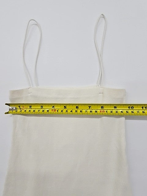 Zara Women's Cream Ribbed Knit Camisole Tank Top Size S