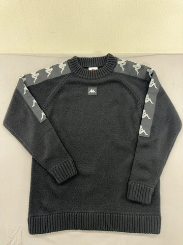 Kappa Unisex Crewneck Sweater Black Medium Long Sleeve Logo Knit