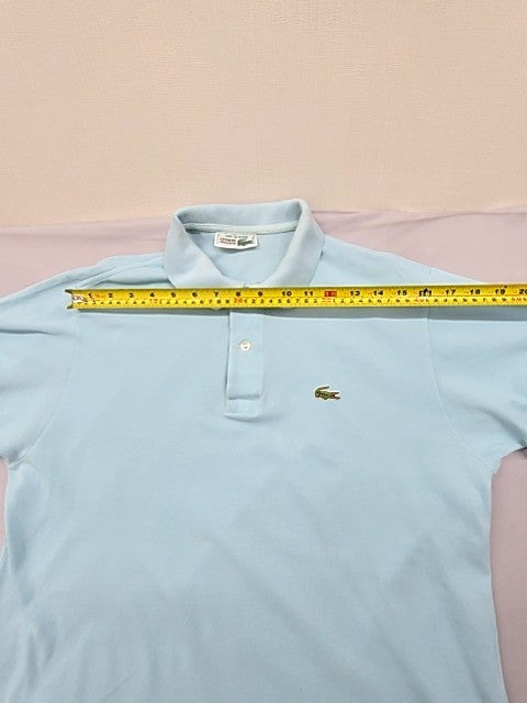 Lacoste Men's Light Blue Cotton Polo Shirt Size 6 Vintage France