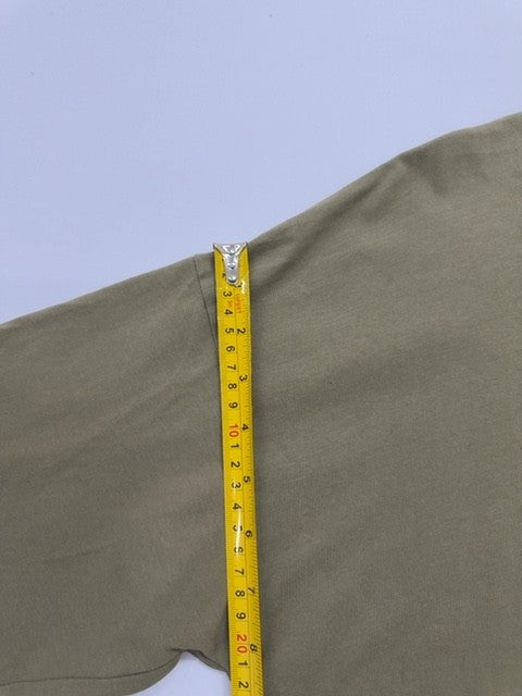 Pull&Bear Mens Olive Logo T-Shirt Size M Regular Fit Tagless Crew Neck