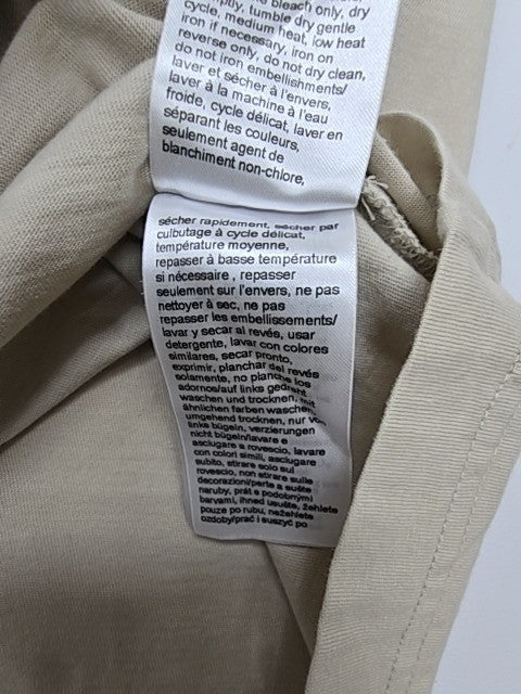 Calvin Klein Men Beige Logo T-Shirt Size S Regular Cotton Crew Neck