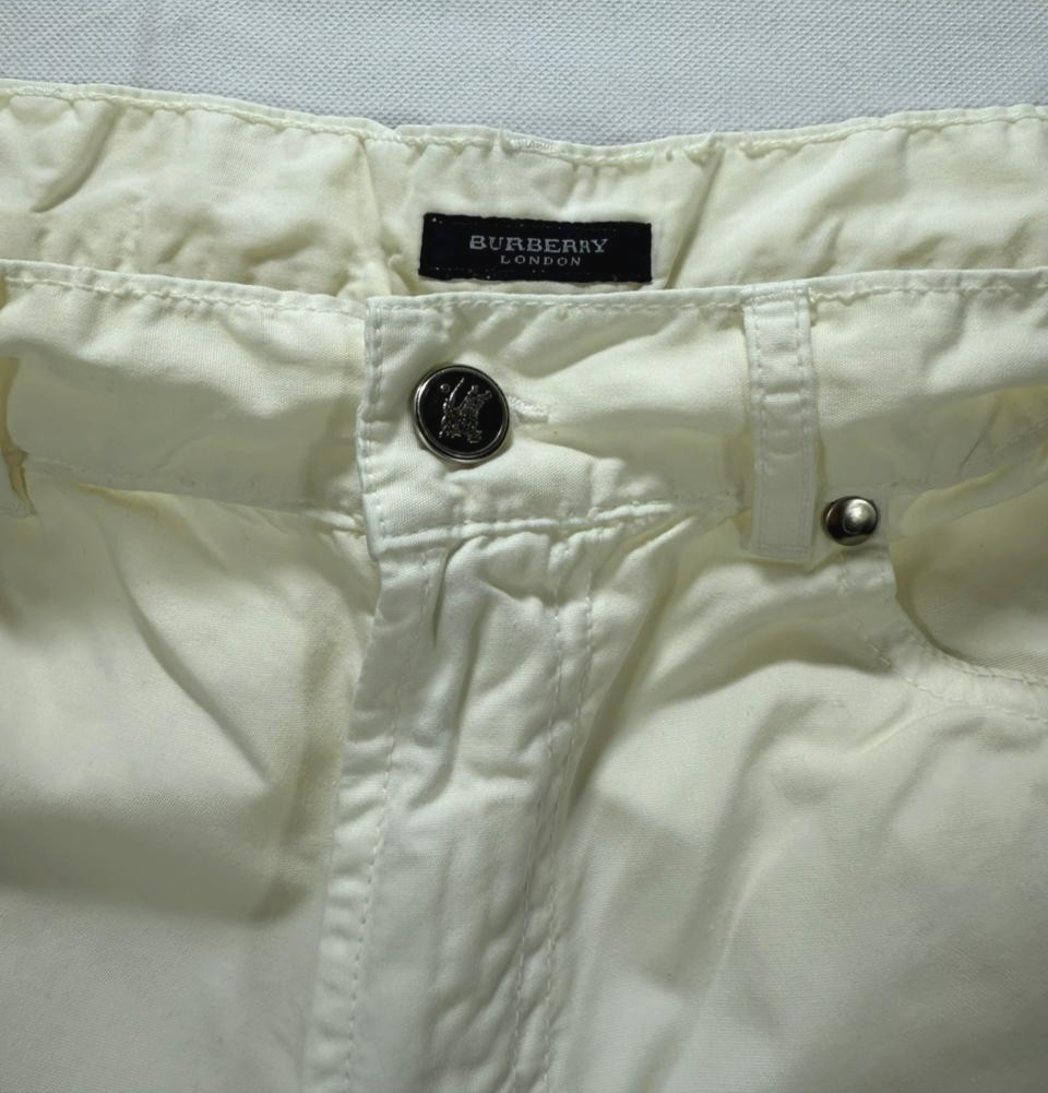 Burberry Men's Off-White Cotton Chino Pants Straight Leg 5-Pocket Casual