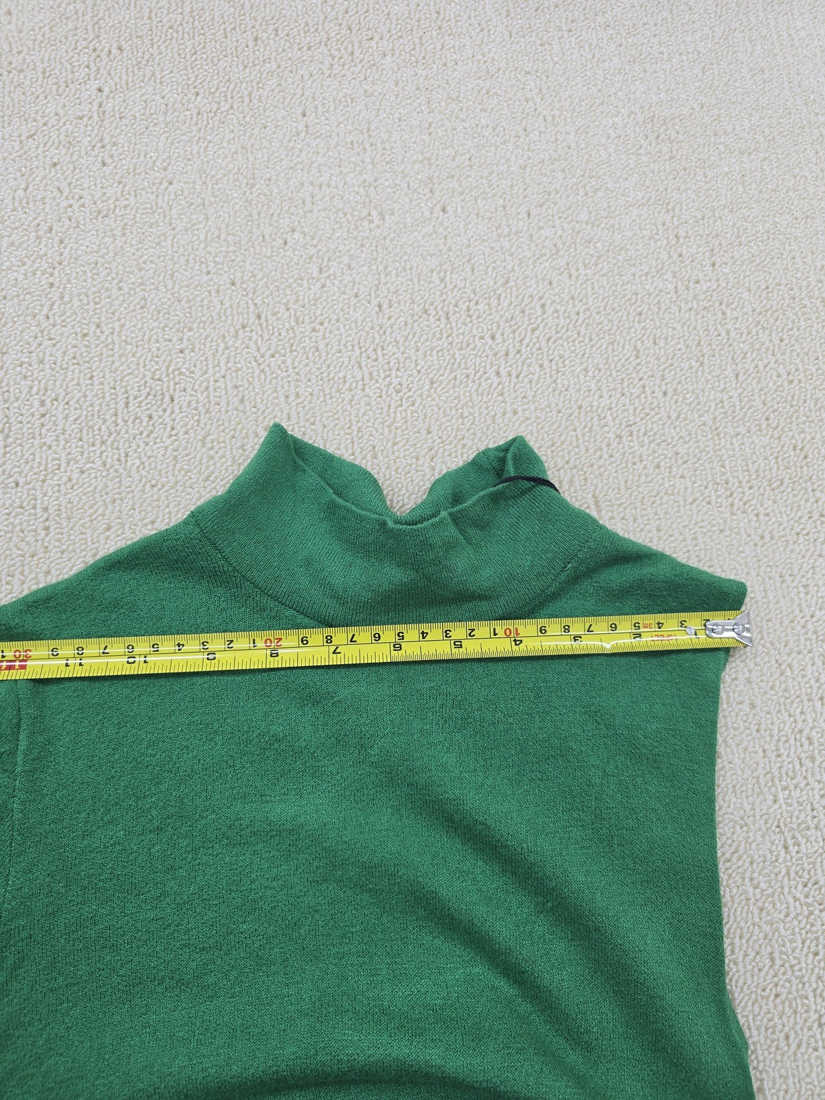 NA-KD Green Mini Turtleneck Dress L Long Bell Sleeve Cut Out Knit