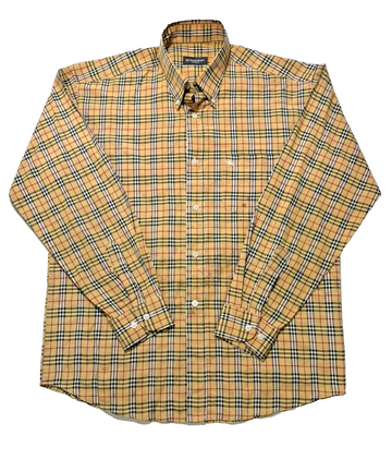 Burberry Vintage Button Down Long Sleeves Shirt Classic Print