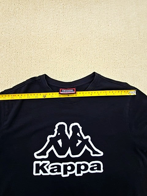 Kappa Men's Black Large T-Shirt Omini Logo Italy Cotton L