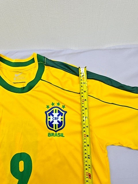 Nike Men's Yellow Football Jersey Athletic Fit M Dri-FIT Short Sleeve