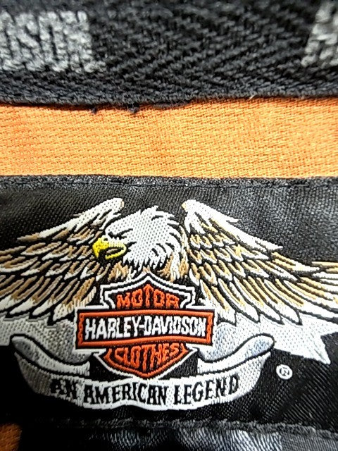 Harley-Davidson Men's Black Button-Up Shirt Size L Embroidered Eagle