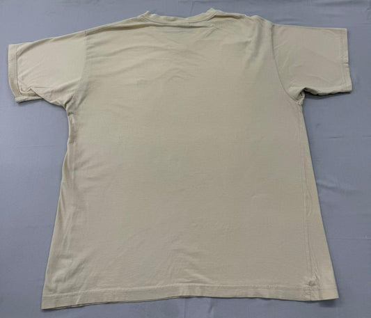 Lacoste Men's Beige T-Shirt – Size XL, Short Sleeve, V-Neck