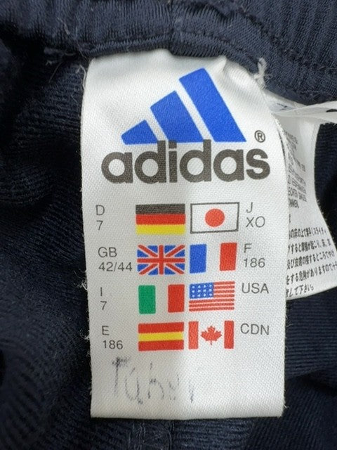Adidas Men's Navy 3 Stripes Track Pants Size L Tapered