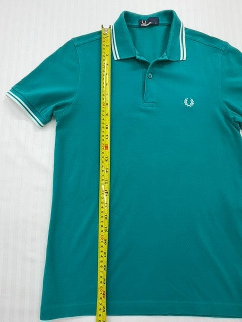 Fred Perry Men's Teal Twin Tipped Polo Shirt Size S
