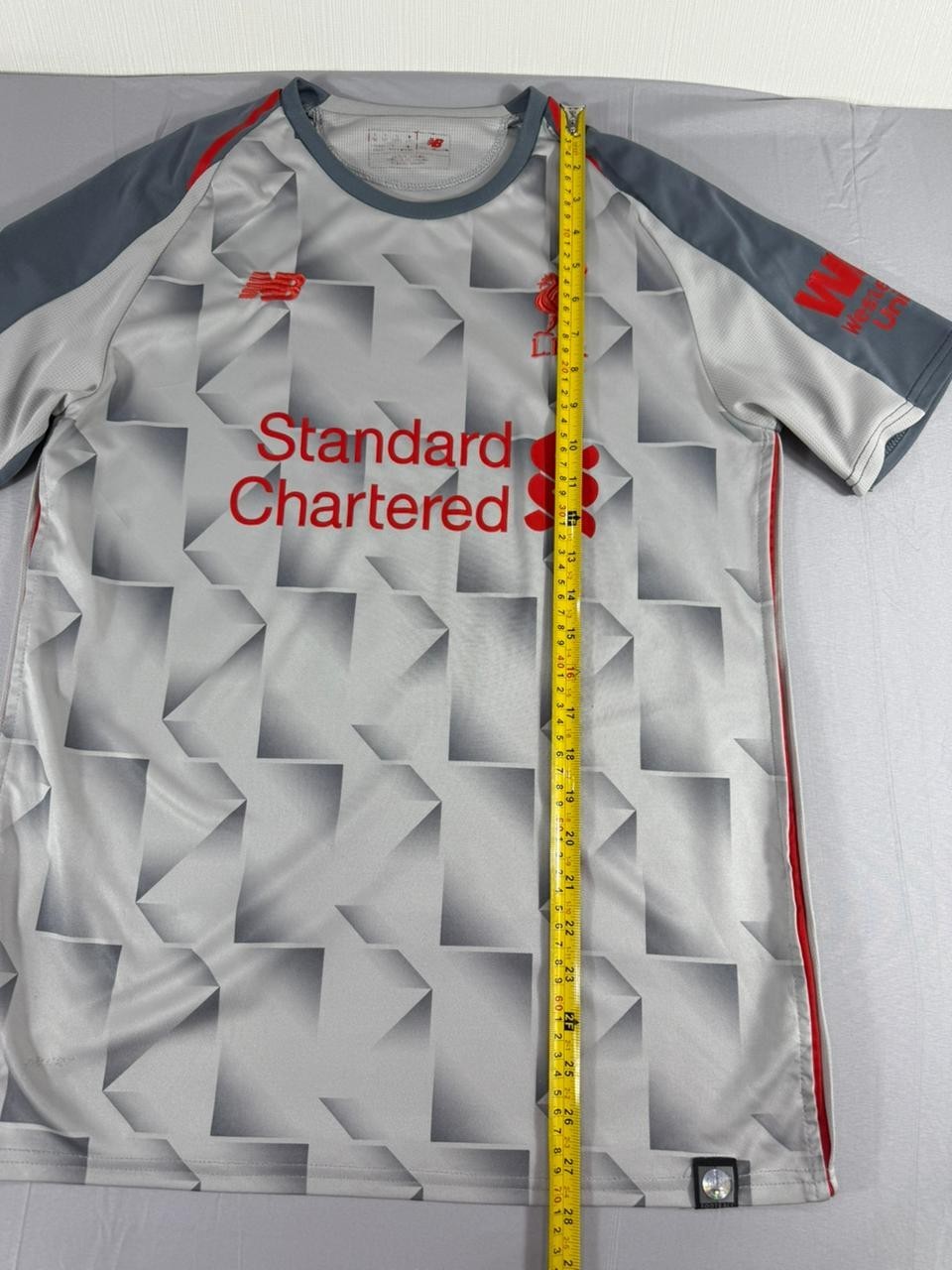 Liverpool FC Jersey Men's Large Grey New Balance Football Soccer Shirt