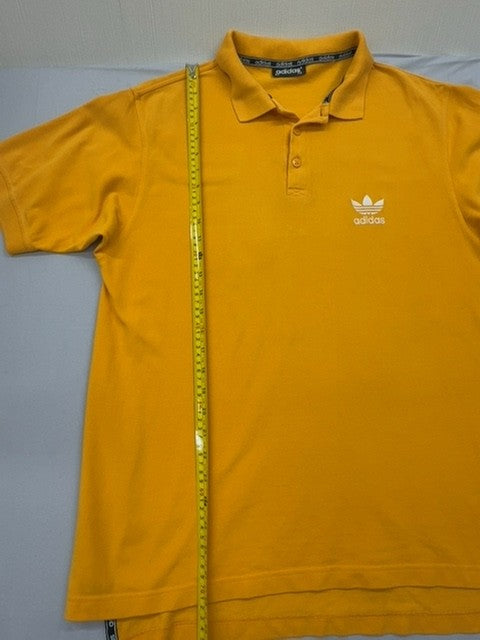 Adidas Men's Yellow Polo Shirt Short Sleeve Size L Button