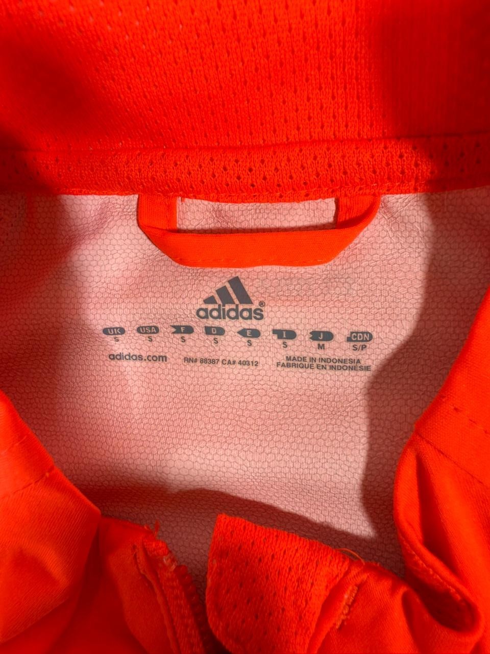 Adidas Men's Neon Orange Climalite Full Zip Running Jacket Size S
