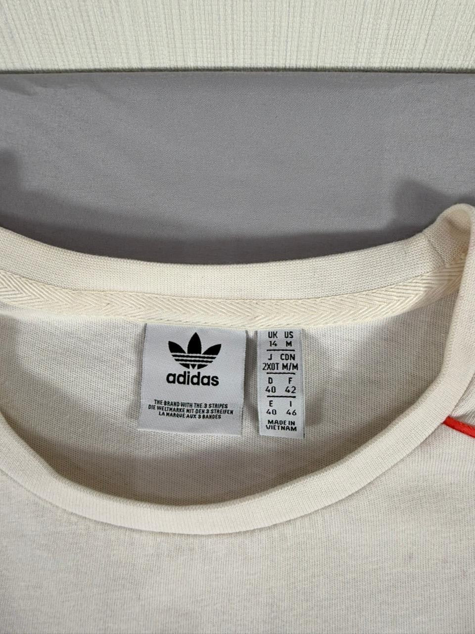Adidas Men's White T-Shirt Medium M UK 14 EU 40-42 Short Sleeve Tee