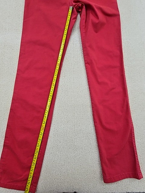Hablaine Red Straight Leg Women's Jeans Size 44 Zip Pockets Cotton Blend