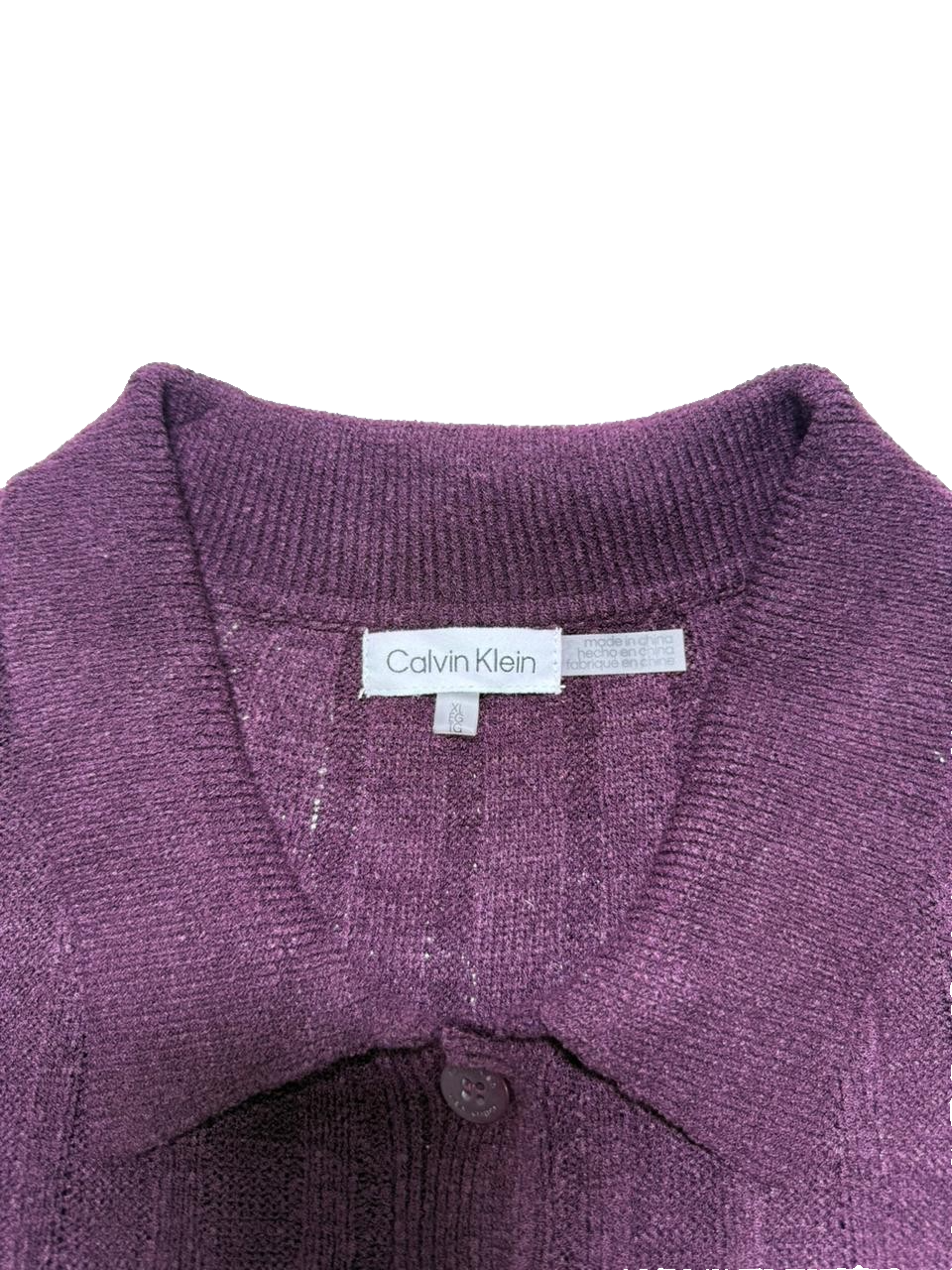 Calvin Klein Women's Polo Nylon Acrylic Short Sleeve Sweater
