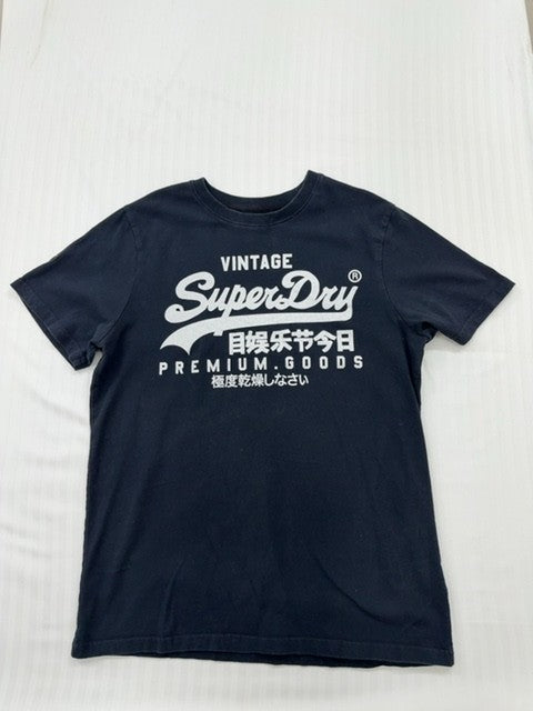 Superdry Men's Navy Vintage Logo T-Shirt Size L Premium Cotton