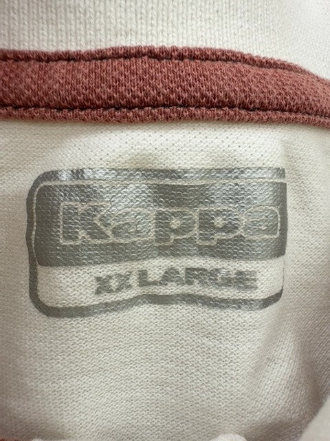 Kappa Men's XL White Cotton Short Sleeve Polo Shirt Button Collar